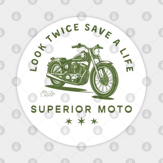 Superior Moto Look Twice Magnet by Timeless Chaos